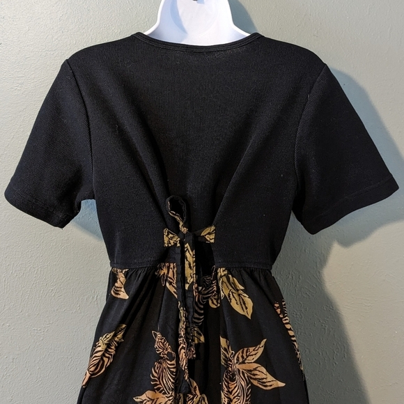 Vintage 90's Zebra Print Embroidered Maxi Dress Size M - Picture 6 of 7